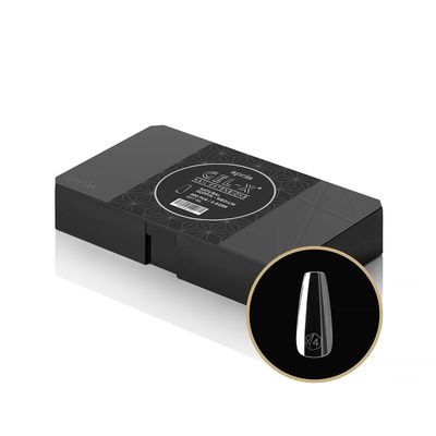 Apres Gel-X Natural Coffin Medium Tip Box | 500pc Gel-X Tips, 11 Sizes 00-9, Premium Quality