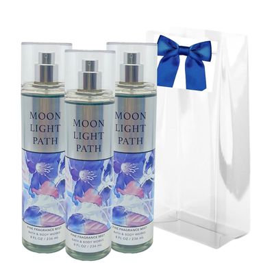 Bath &amp; Body Works Moonlight Path Fine Fragrance Mist 8 fl oz Pack of 3 Gift Set for Women