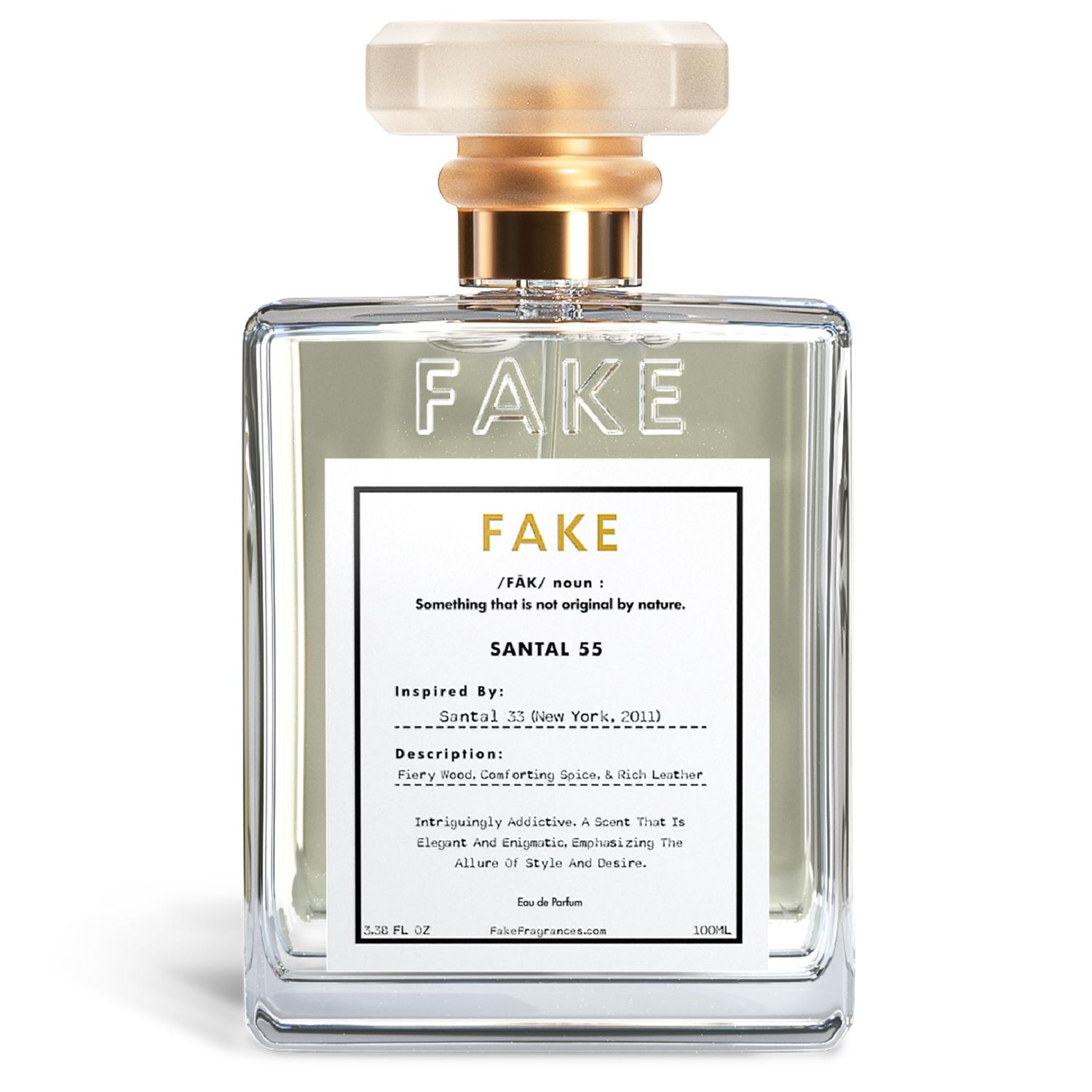 Fake Santal 55 | Inspired by Santal 33 Eau de Parfum (3.4 oz / 100ml) | Cinnamon, Vanilla &amp; Sandalwood Unisex Fragrance Dupe | Long-Lasting Cologne Clone for Men &amp; Women