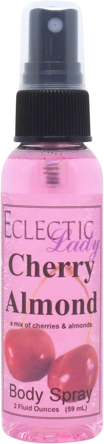 Eclectic Lady Cherry Almond Body Spray, Double Strength, 4 ounces, Body Mist for Women with Clean, Light &amp; Gentle Fragrance, Cologne with Soft, Subtle Aroma For Daily Use