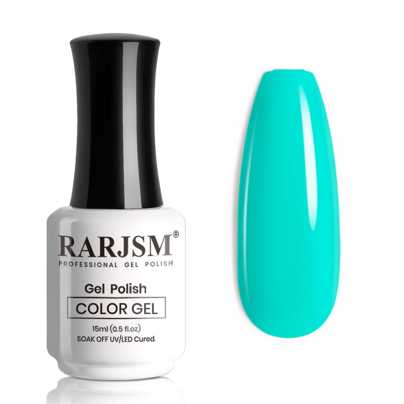 RARJSM Turquoise Blue Gel Nail Polish 15ML Long Lasting Gel Polish Soak off U V Curing Required Nail Art French Manicure Salon DIY at Home