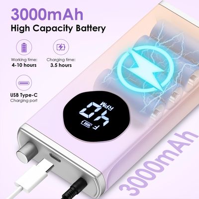 HOMEASY Electric Nail Drill, 40000RPM Professional E-Filer Rechargeable with 15 Drill Bits, Portable Nail File Electric Nail Filer for Acrylic Nails Gel Polishing Removing for Salon Home (Purple)