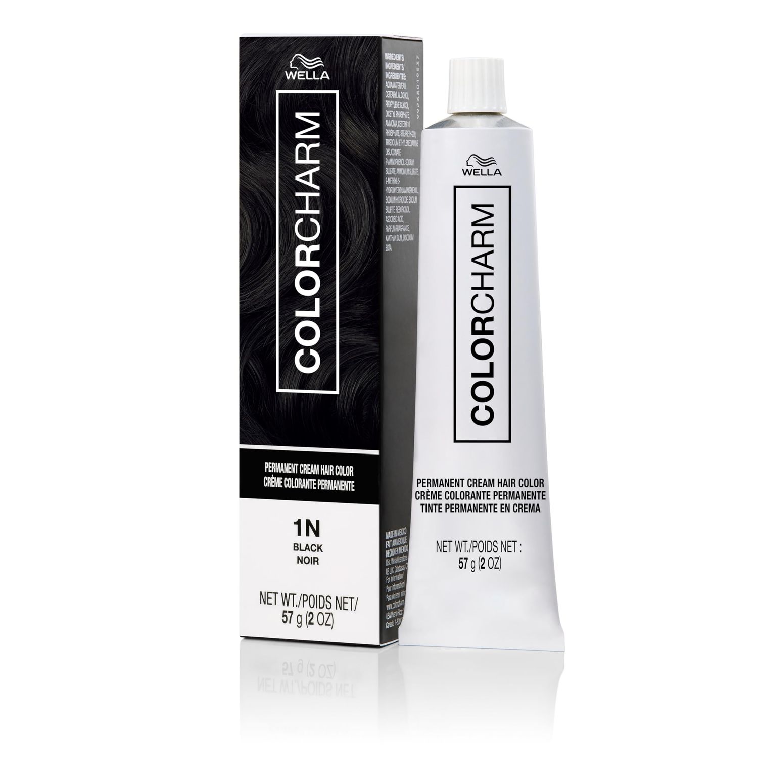 COLORCHARM Permanent Cream Hair Color, 1N Black, 2 oz.