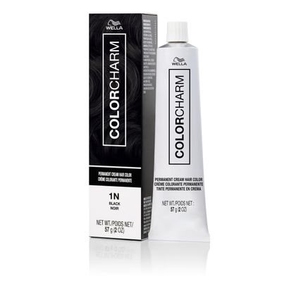 COLORCHARM Permanent Cream Hair Color, 1N Black, 2 oz.