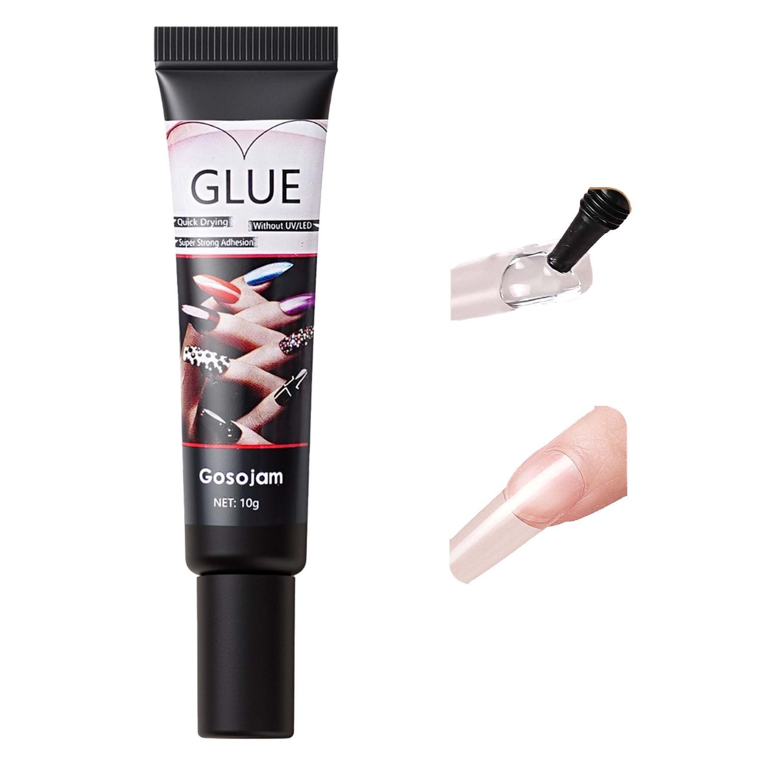 Super Strong Nail Glue for Acrylic Press-On Nails - No UV Light Needed, Fast-Drying, Professional Durable &amp; Water-Resistant Nails Glue, Long-Lasting Semi-Solid