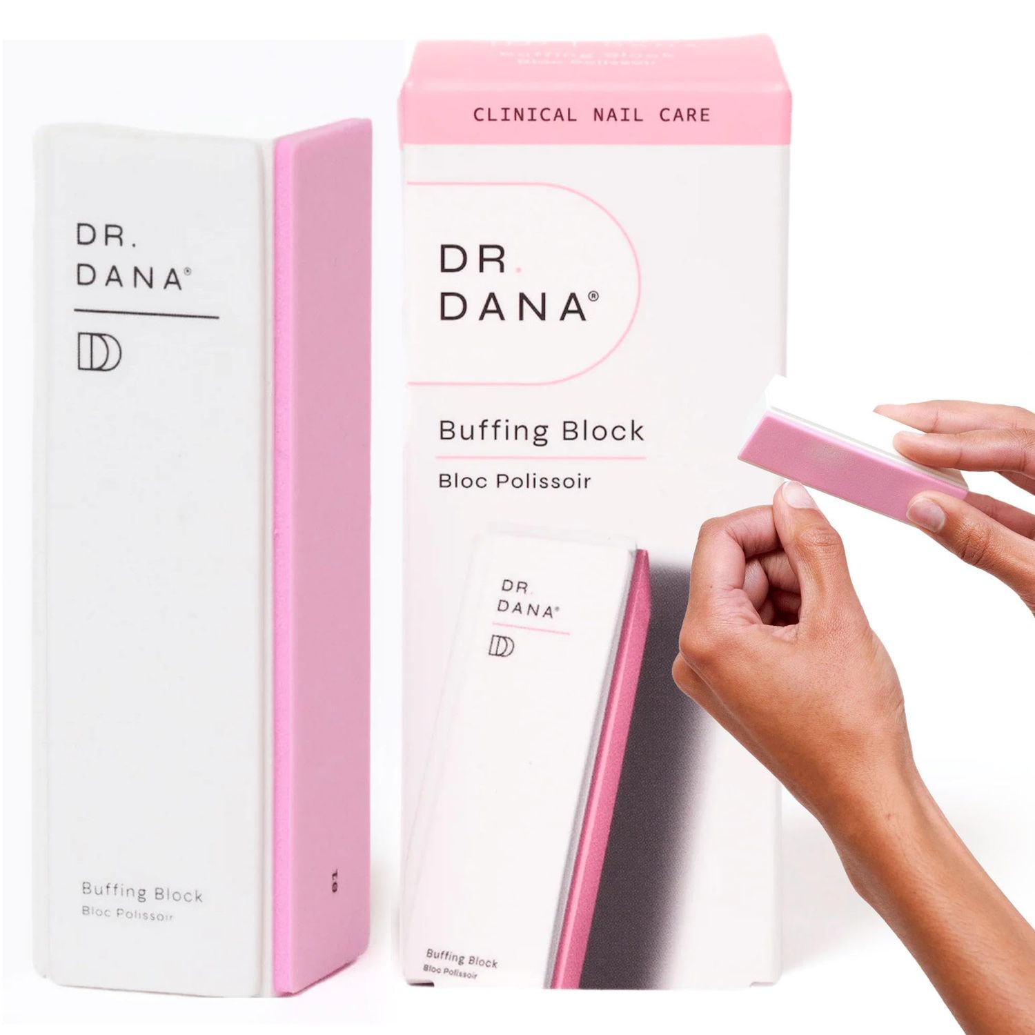 Dr. Dana Nail Buffing Block Set - Gently Smooth, Shine, and File Natural Nails with Professional Buffer (3 Sided Grit) - Also Includes Replacement Grits - Ideal for Fingernail &amp; Toe