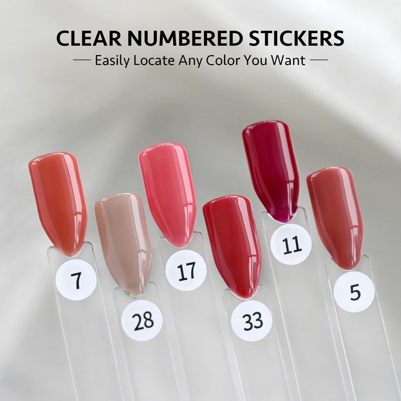 GAOY Clear Nail Swatch Sticks, 50 Pcs Fan-shaped Nail Color Display with Number Stickers, Sample Swatches for Home or Salon Use