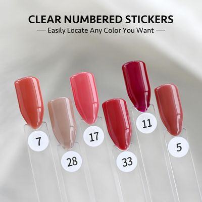 GAOY Clear Nail Swatch Sticks, 50 Pcs Fan-shaped Nail Color Display with Number Stickers, Sample Swatches for Home or Salon Use