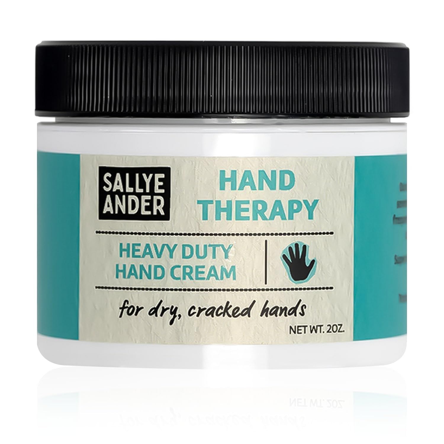 SALLYEANDER Heavy Duty Hand Therapy Cream - 2oz - Best Hand Cream for Dry Cracked Hands - Moisturize Dry Skin - Scented with Natural Essential Oils - Dry, Working Hands - for Men &amp; Women