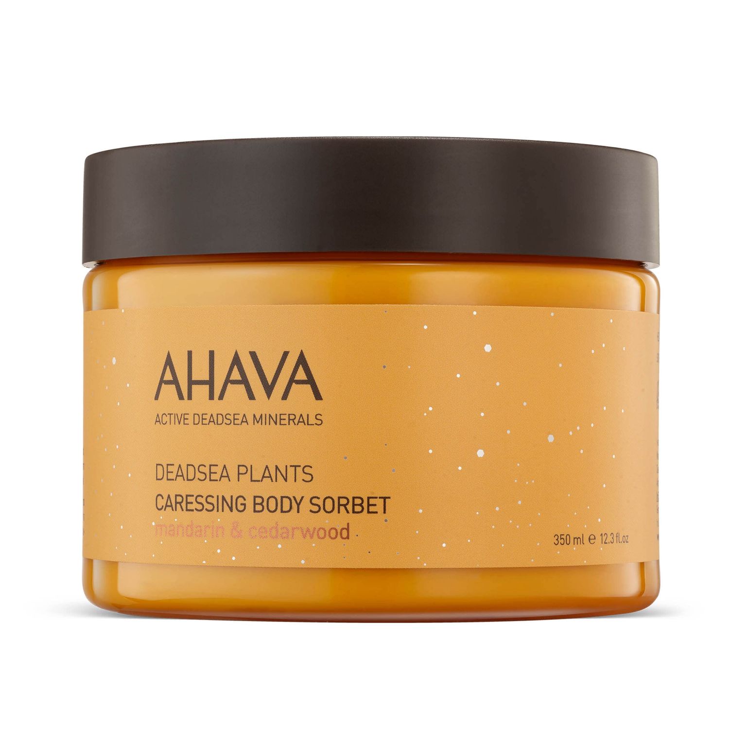 AHAVA Dead Sea Plants Caressing Body Sorbet, Mandarin &amp; Cedarwood - Hydrate &amp; Refreshes Skin, Enhances Suppleness, Envelops in Energizing Sensation, with Osmoter, Bisabolol, Vitamin B5 &amp; E, 11.8 Fl.Oz