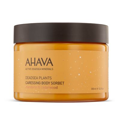 AHAVA Dead Sea Plants Caressing Body Sorbet, Mandarin &amp; Cedarwood - Hydrate &amp; Refreshes Skin, Enhances Suppleness, Envelops in Energizing Sensation, with Osmoter, Bisabolol, Vitamin B5 &amp; E, 11.8 Fl.Oz
