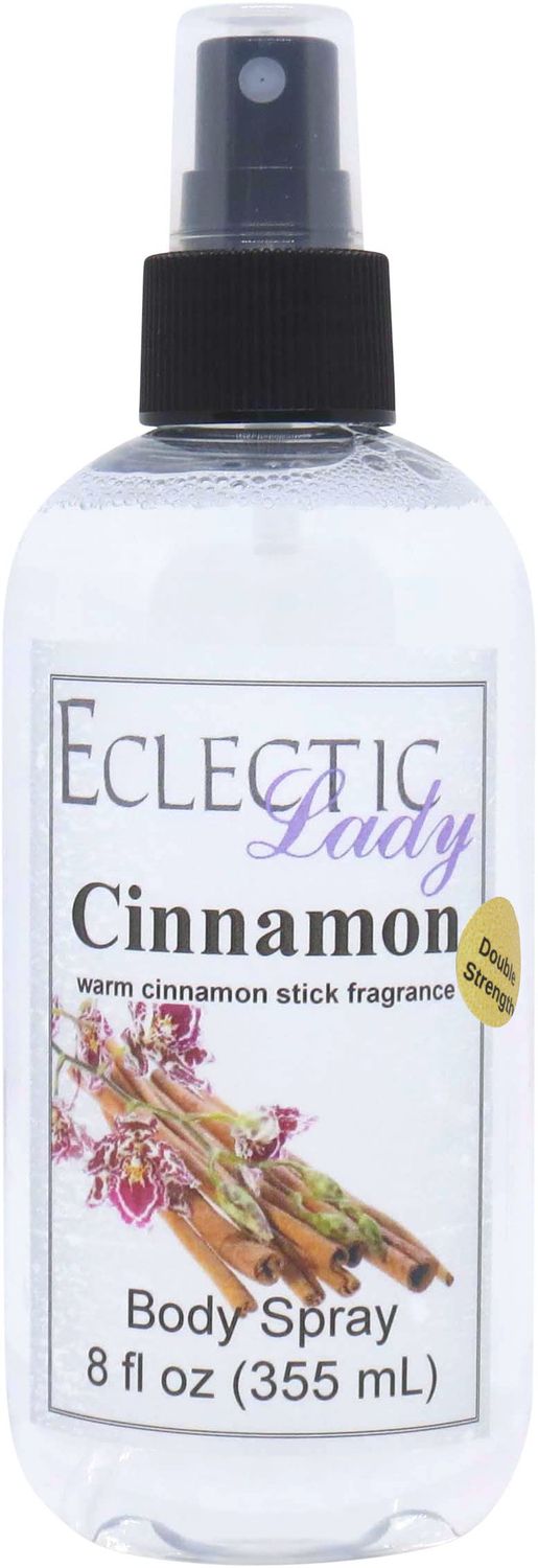 Eclectic Lady Cinnamon Body Spray, Double Strength, 8 ounces, Body Mist for Women with Clean, Light &amp; Gentle Fragrance, Cologne with Soft, Subtle Aroma For Daily Use