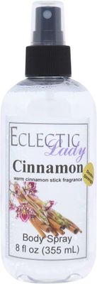 Eclectic Lady Cinnamon Body Spray, Double Strength, 8 ounces, Body Mist for Women with Clean, Light &amp; Gentle Fragrance, Cologne with Soft, Subtle Aroma For Daily Use