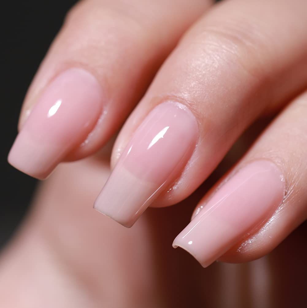 FZANEST Gel Nail Polish 15ml,Jelly Sheer Clear Natural Nude Pink Gel Polish Varnish Nail Art Manicure Soak Off LED UV(Milky Nude) 330