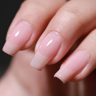 FZANEST Gel Nail Polish 15ml,Jelly Sheer Clear Natural Nude Pink Gel Polish Varnish Nail Art Manicure Soak Off LED UV(Milky Nude) 330