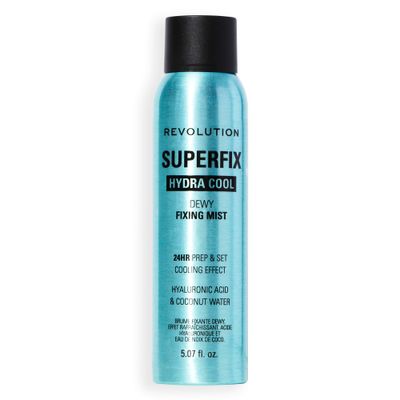 Revolution, Superfix Hydra Cool Prep Fix Continuous Fixing Mist, Hydrating Face Spray for Makeup, Infused with Aloe Vera, Vegan &amp; Cruelty Free, 5.7 oz