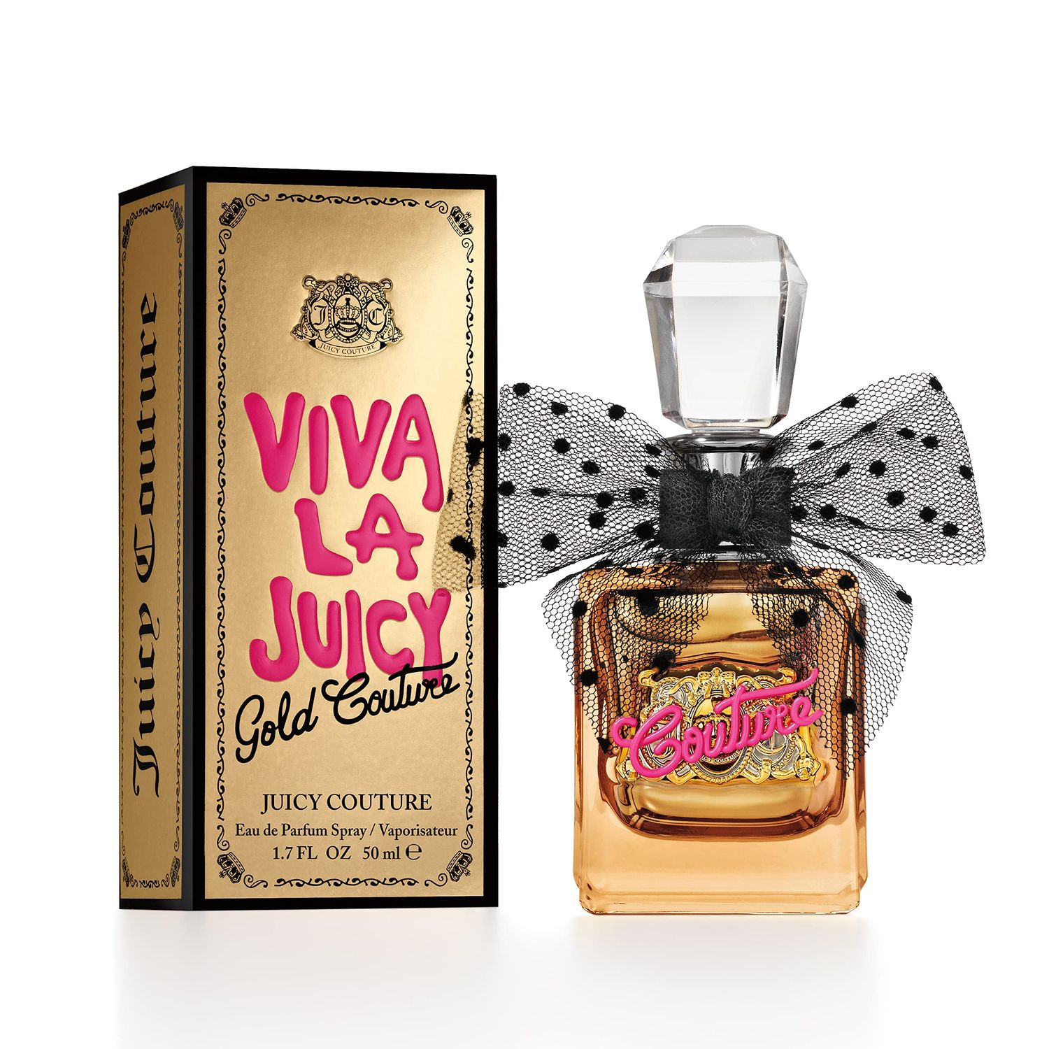 Juicy Couture Viva La Juicy Gold Eau De Parfum, Womens Perfume with Notes of Luscious Berry, Jasmine Sambac &amp; Vanilla Cream - Fruity &amp; Sweet, EDP Spray, 1.7 fl oz