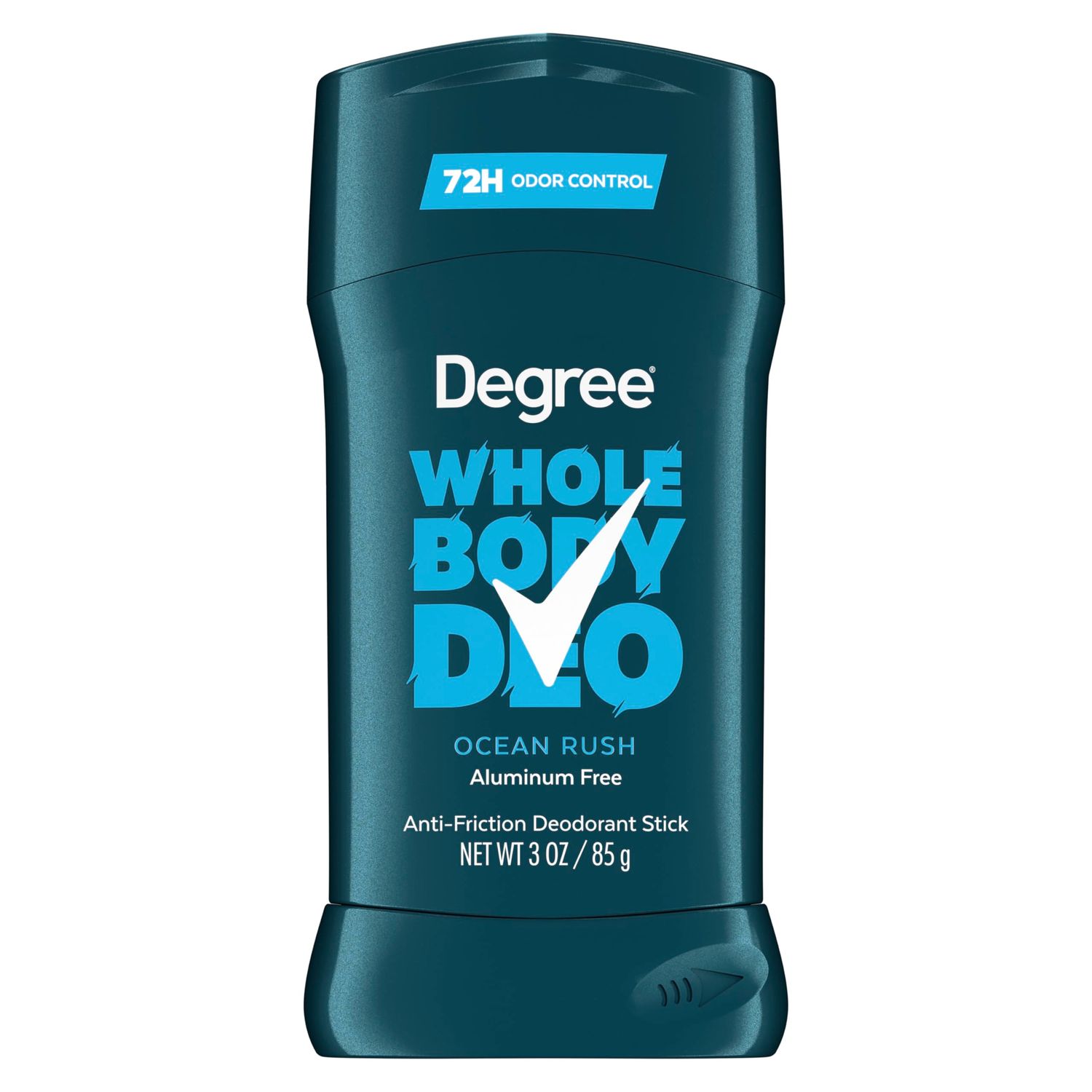 Degree Men Whole Body Deodorant Stick, Ocean Rush Scent, Glides on Clear Absorbs Sweat, Aluminum Free 72H Odor Protection 3 oz