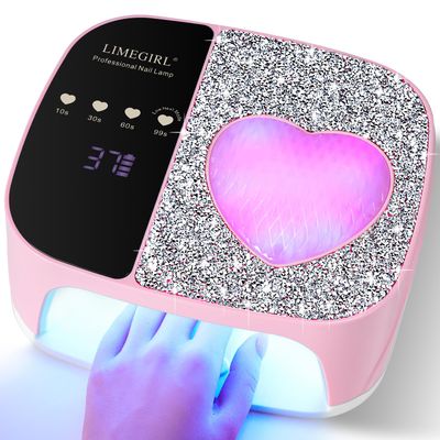 LimeGirl Cordless Nail Dryer for Gel Polish, UV LED Nail Lamp with Fast Curing UV Light &amp; 4 Timer Settings, Portable Rechargeable Gel Lamp Nail Art Tool for Manicure Pedicure at Home &amp; Salon (Pink)