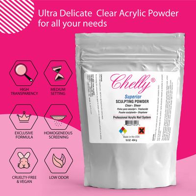 YSSER Chelly Superior Sculpting Powder Clear Blush Pink Medium Pink 16 oz