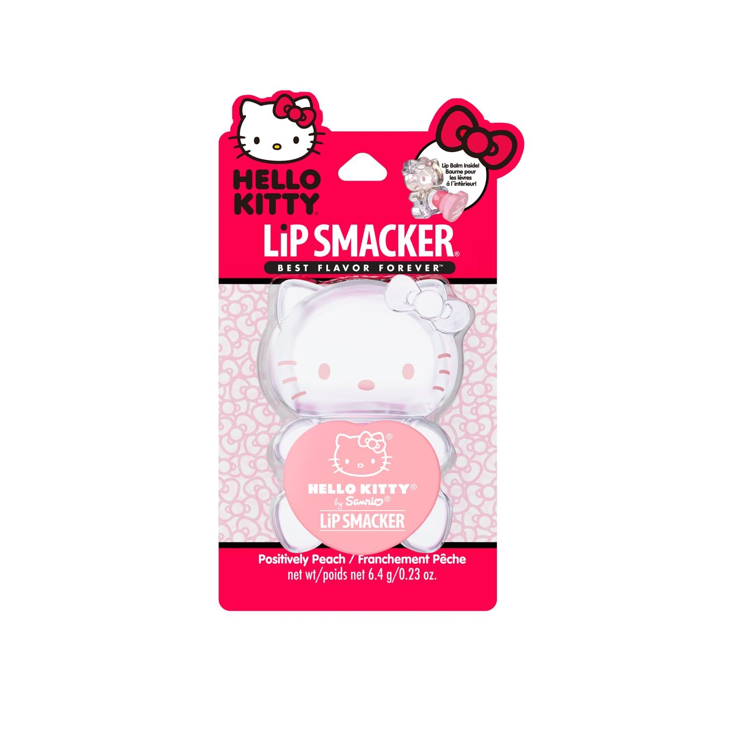 Lip Smacker Hello Kitty Lip Balm, Peach Gummy Flavored Moisturizing, Smoothing Soft Shine, Hydrating &amp; Protecting Fun Tasty Flavors, Cruelty-Free - Peach Gummy
