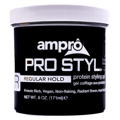 Ampro Pro Styl Styling Gel - Protects and Strengthens Your Strands - Non-Flaking, Alcohol Free, Vegan Formula - Flexible, Touchable Hold for All Hair Textures - Regular - 6 oz