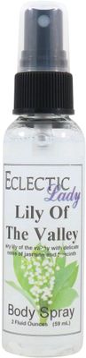 Eclectic Lady Lily Of The Valley Body Spray, 2 ounces, Body Mist for Women with Clean, Light &amp; Gentle Fragrance, Cologne with Soft, Subtle Aroma For Daily Use