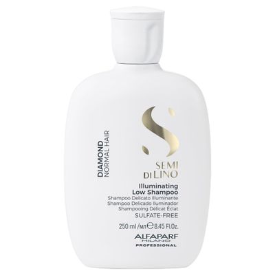 Alfaparf Milano Semi di Lino Diamond Shine Illuminating Low Shampoo - Sulfate Free - For All Hair Types- Paraben and Paraffin Free - Safe on Colored Hair - Professional Salon Quality (8.45 Fl Oz)