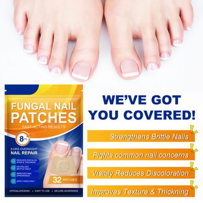 Toenail Treatment Extra Strength-8-Hrs Overnight Nail Repair,ingrown toenail treatment,Strengthens Brittle Nails,Improves Texture &amp; Thickening Hypoallergenic Easy To Use Secure Adherence