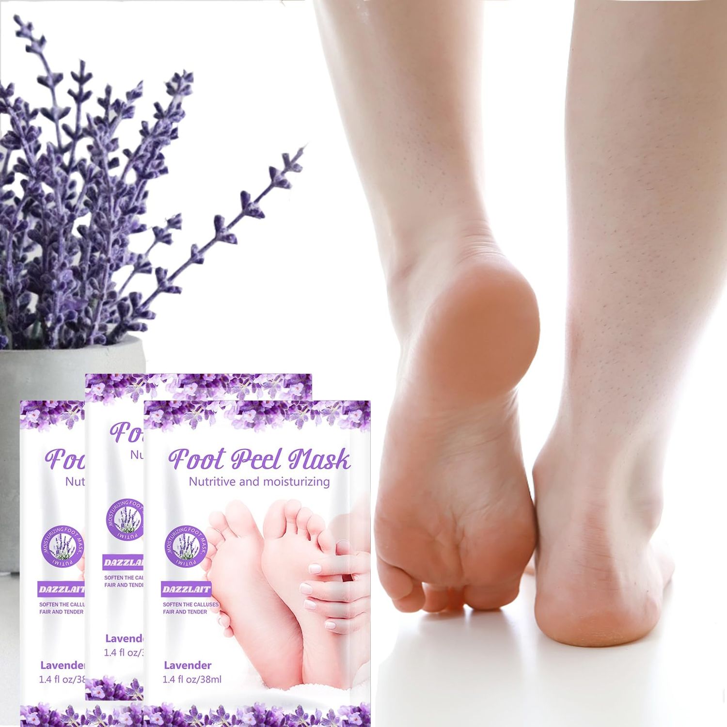 Foot Peel Mask,Baby Foot Peel -3 Pairs Callus&amp;Dead Skin Remover,Cracked Heel Repair,Foot Exfoliator,Peel Off Mask for Rough Cracked Dry Feet