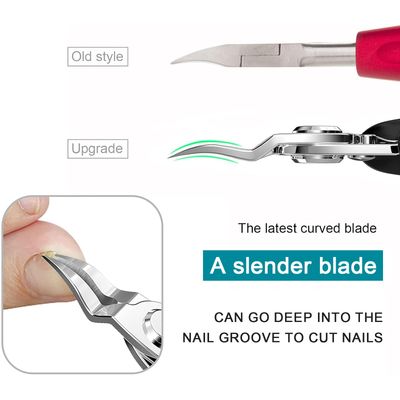 Ingrown Toenail Clippers(Upgrade), Steel Nail Clippers for Professional Podiatrist, Unique Long Handle Curved Blade Tool for Thick &amp; Ingrown Nails, Suitable for Men, Women and Elderly-XIORRY