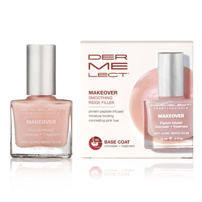 Dermelect Makeover Ridge Filler - Award-Winning Nail Treatment, Strengthens, Moisturizes, Conceals Imperfections, Keratin &amp; Peptide Enriched, For Healthy, Smooth Nails 0.4 oz
