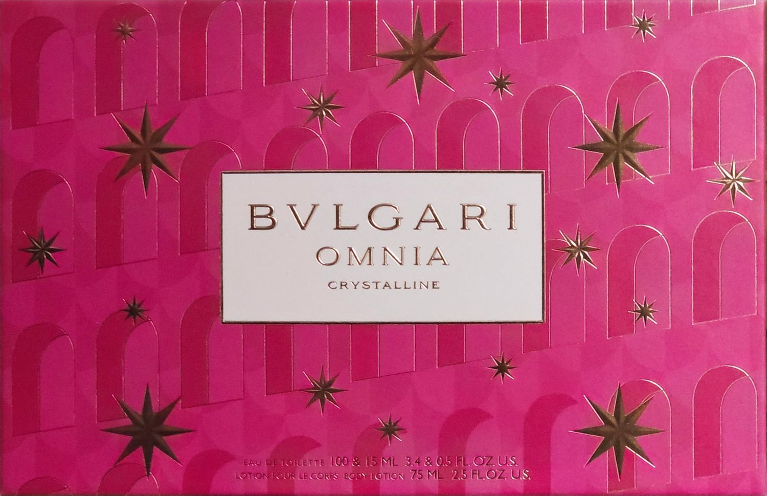 Bvlgari Omnia Crystalline for Women - 3 Pc Gift Set 3.4oz EDT Spray, 0.5oz EDT Spray, 2.5oz Body Lotion