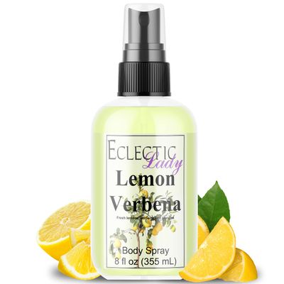 Eclectic Lady Lemon Verbena Body Spray, Double Strength, 8 ounces, Body Mist for Women with Clean, Light &amp; Gentle Fragrance, Cologne with Soft, Subtle Aroma For Daily Use