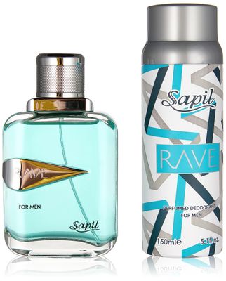 Sapil Rave Perfume for Men Giftset - Long-Lasting Dubai Perfume for Men - Fresh Spicy Aromatic EDT 3.4 Oz Deodorant 5.1 Oz - Arabic Cologne for Men - Ideal for Everyday Use and Gifting