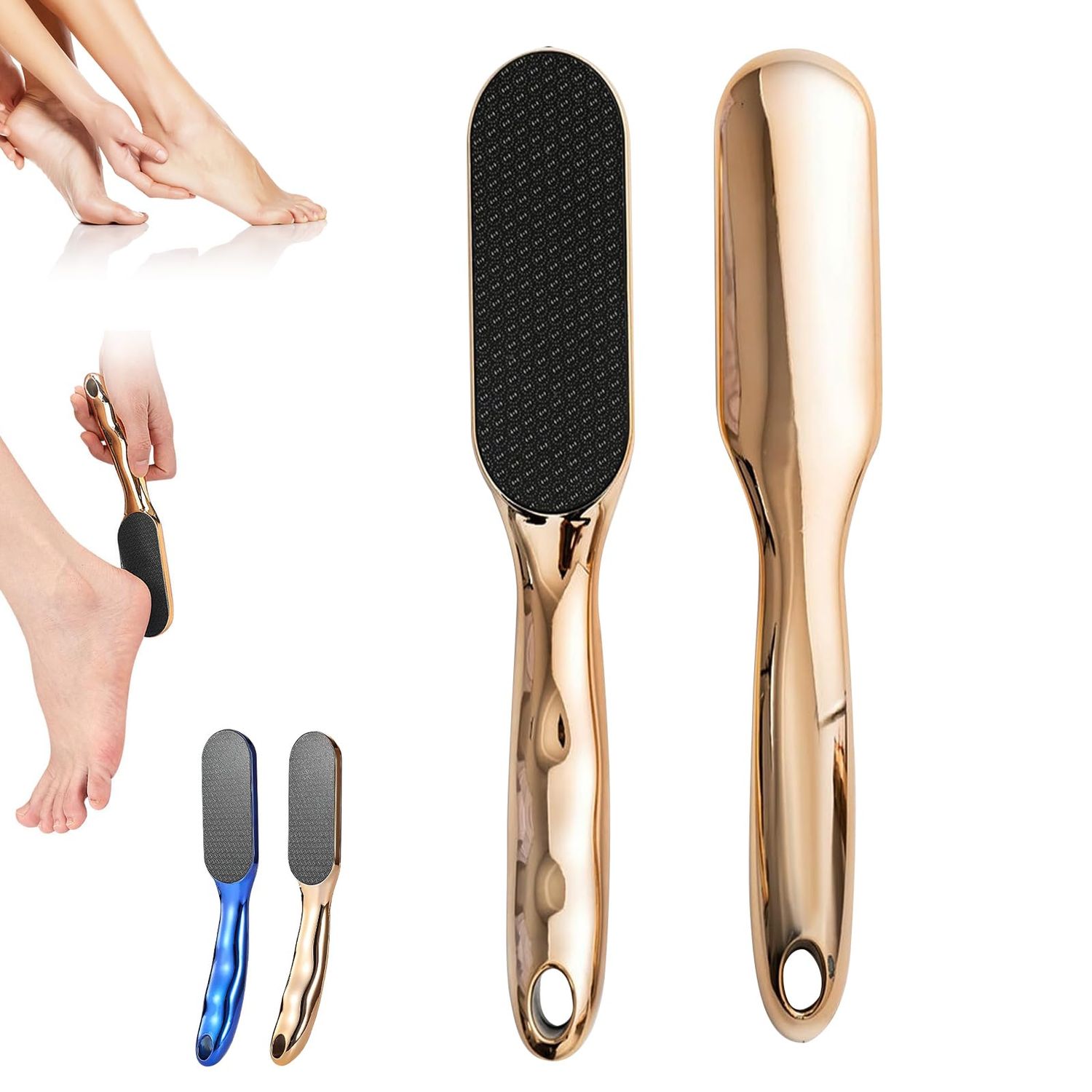 Veinsgrain Foot File, Nano Glass Foot File, Hard Skin Remover Nano-Glass Feet File, Professional Foot Care Tools, Pedicure Tool for Smooth Feet -Gold