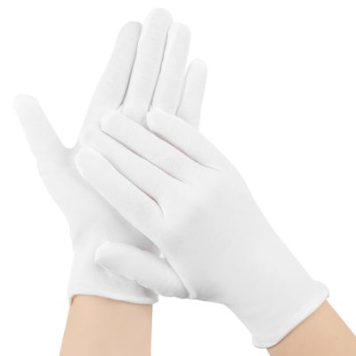 3 Pairs White Cotton Gloves for Dry Hands Sleeping, Premium Moisturizing Gloves Overnight for Men &amp; Women, Breathable Eczema Lotion spa Gloves, Work Gloves for Jewelry Coin Inspection, Dnusoirk
