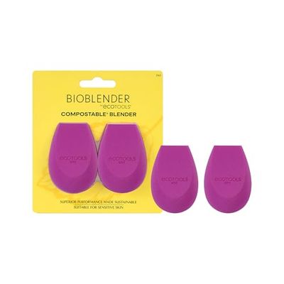 EcoTools Bioblender Makeup Sponge Duo, Compostable Makeup Blender, For Liquid &amp; Cream Foundation, Seamless Application, Eco-Friendly Beauty Sponge, Cruelty-Free &amp; Latex Free, 2 Count