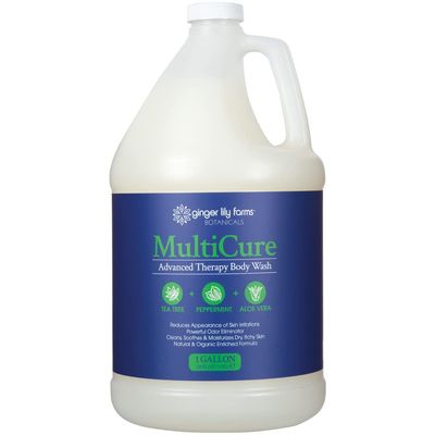 Ginger Lily Farms Botanicals MultiCure Advanced Therapy Body Wash with Tea Tree Oil, Peppermint and Aloe Vera, 100 Vegan &amp; Cruelty-Free, 1 Gallon (128 fl oz) Refill
