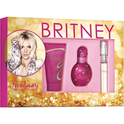 Britney Spears Fantasy 3 Pc. Gift Set (1 x EDP Spray 1 oz 1 x Fantasy EDP Spray 0.33 oz 1 x Britney Spears Work Your Magic Body Souffle 1.7 oz)