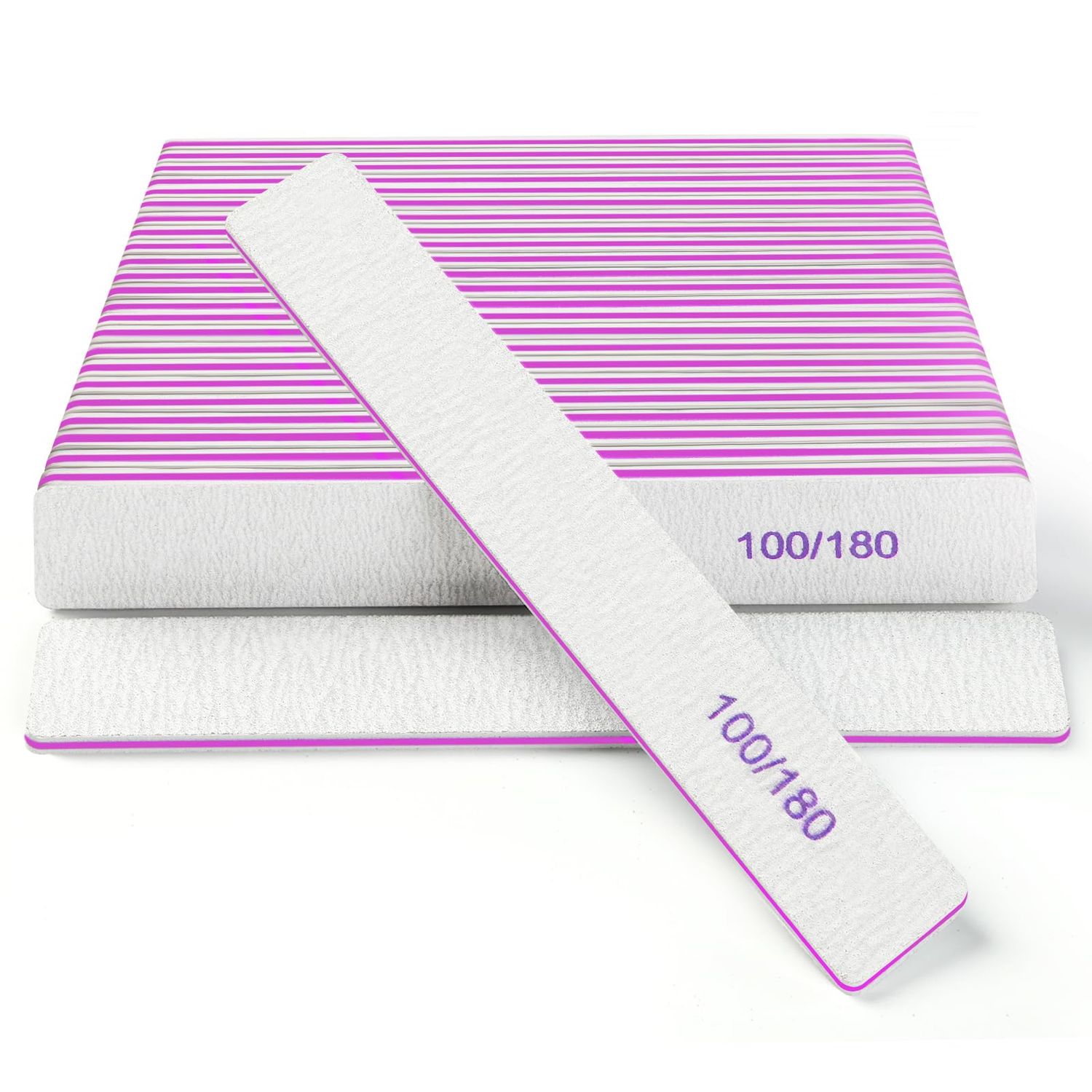 Ekrnlyi Nail Files (18 Pack), 100/180 Grit Double Sided Emery Boards for Natural &amp; Acrylic Nails, Reusable Manicure for Women &amp; Men, Professional Fingernail Filer &amp; Lima de Uas for Salon &amp; Home Use