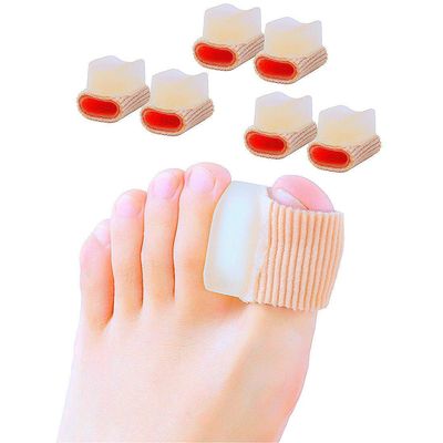 Povihome 6 Pack Gel Toe Spacer Separators(0.6 Thick), Bunion Corrector for Overlapping Toe (1st/2nd Toe), Silicone Toe Spacers with Soft Gel Lining for Hallux &amp; Bunion Pain Relief