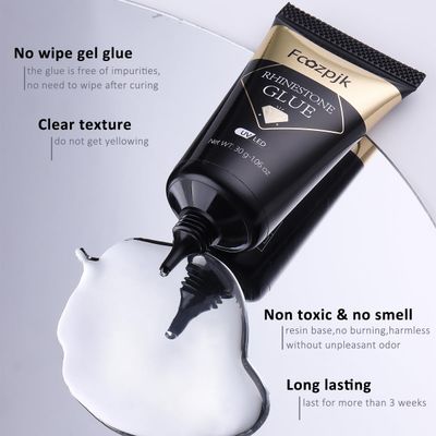 Fcozpjk 30ML Rhinestone Glue for Nails, 3D Nail Charms Gel Nail Glues Super Strong Bling Gel, Stick Nails Gems Jewel Caviar Beads Diamond Glue for Nails Professional Manicure Accessories