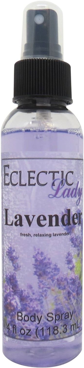 Eclectic Lady Lavender Body Spray, 4 ounces, Body Mist for Women with Clean, Light &amp; Gentle Fragrance, Cologne with Soft, Subtle Aroma For Daily Use