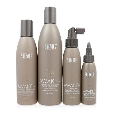 Surface Hair - Awaken Kit: Shampoo, Conditioner, Scalp Elixir and Therapeutic Treatment - for Thinning Hair, Hair Loss and Thickening