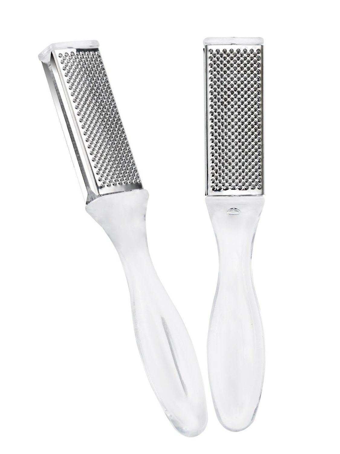 2 Pcs Foot Files Callus Remover Stainless Steel Foot Rasp and Dual Sided Detachable Foot File for Pedicure to Removes Hard Skin Corns for Dry and Wet Feet, Mess-Free