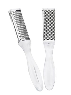 2 Pcs Foot Files Callus Remover Stainless Steel Foot Rasp and Dual Sided Detachable Foot File for Pedicure to Removes Hard Skin Corns for Dry and Wet Feet, Mess-Free