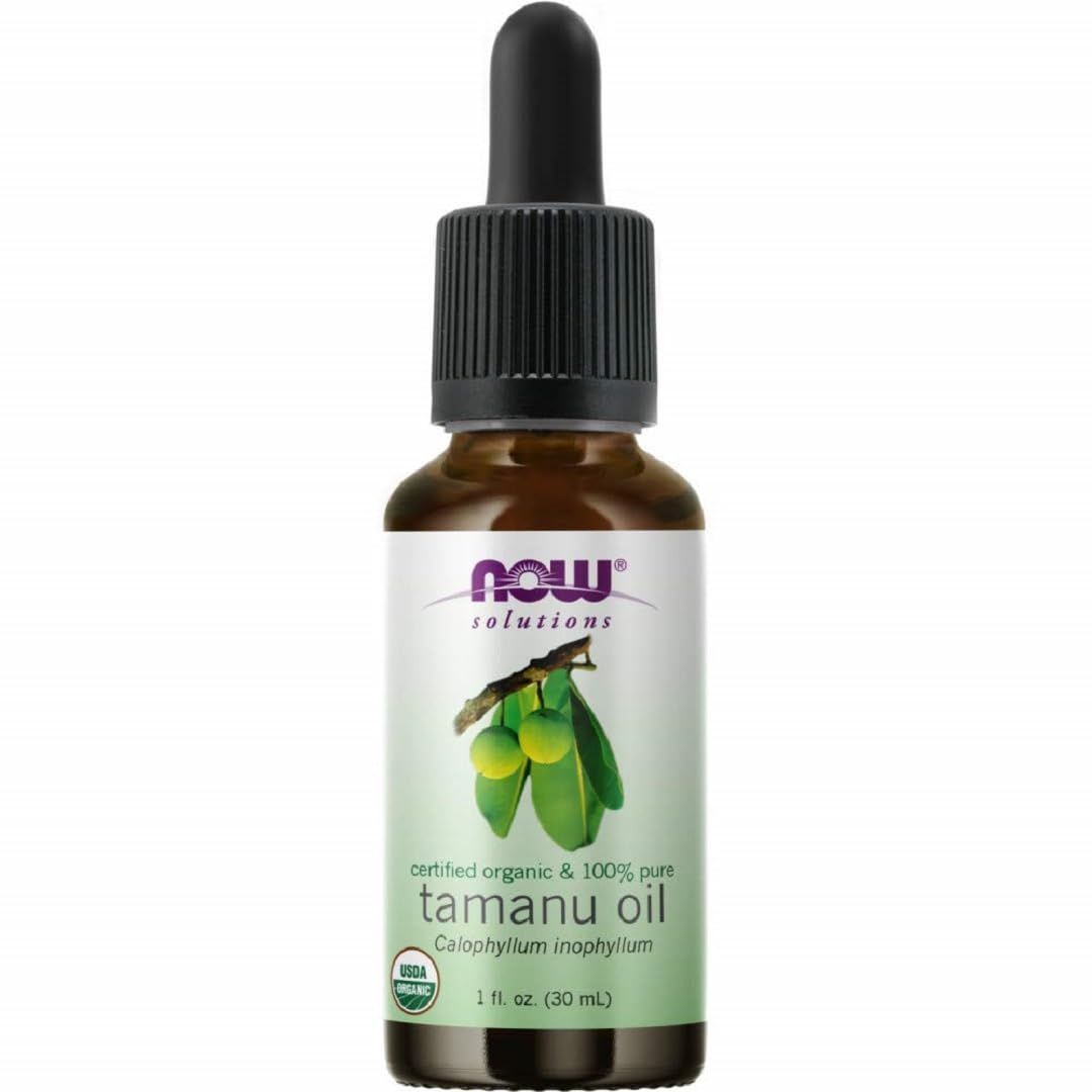 NOW Foods Solutions, Organic Tamanu Oil, Certified Organic and 100 Pure, Promotes Hydration and Rejuvenation, 1-Ounce
