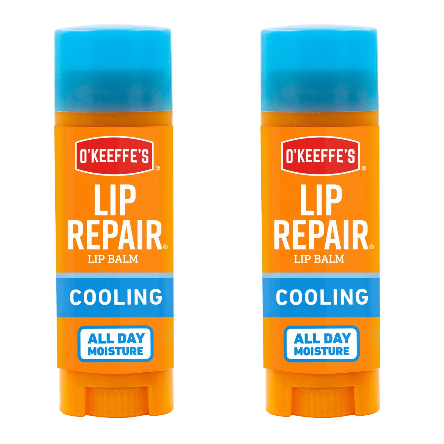OKeeffes Lip Repair Lip Balm With Cooling Relief for Dry, Cracked Lips - Stick (2 Pack) - Moisturizer for Very Dry Lips
