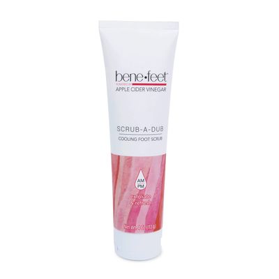 Benefeet Scrub-A-Dub Cooling Foot Scrub - Exfoliates Refreshes Dry Dull Skin, Get Smoother Skin from Heel to Toe, Made w/Vitamin E, Apple Cider Vinegar, Walnut Shell Apricot Seed, 4 oz (1 Pack)